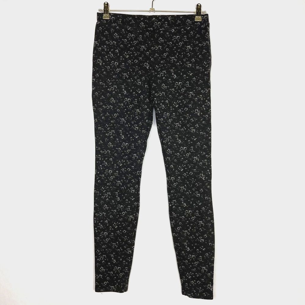 Joie Leggings Womens Small Gray Floral High Waist Stretch Pull On Skinny Leg